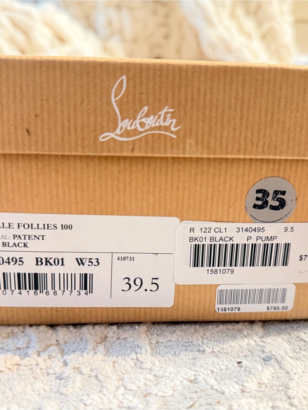 Christian Louboutin Pigalle Follies 100 Black Patent Leather 39.5 39 - Picture 7 of 8